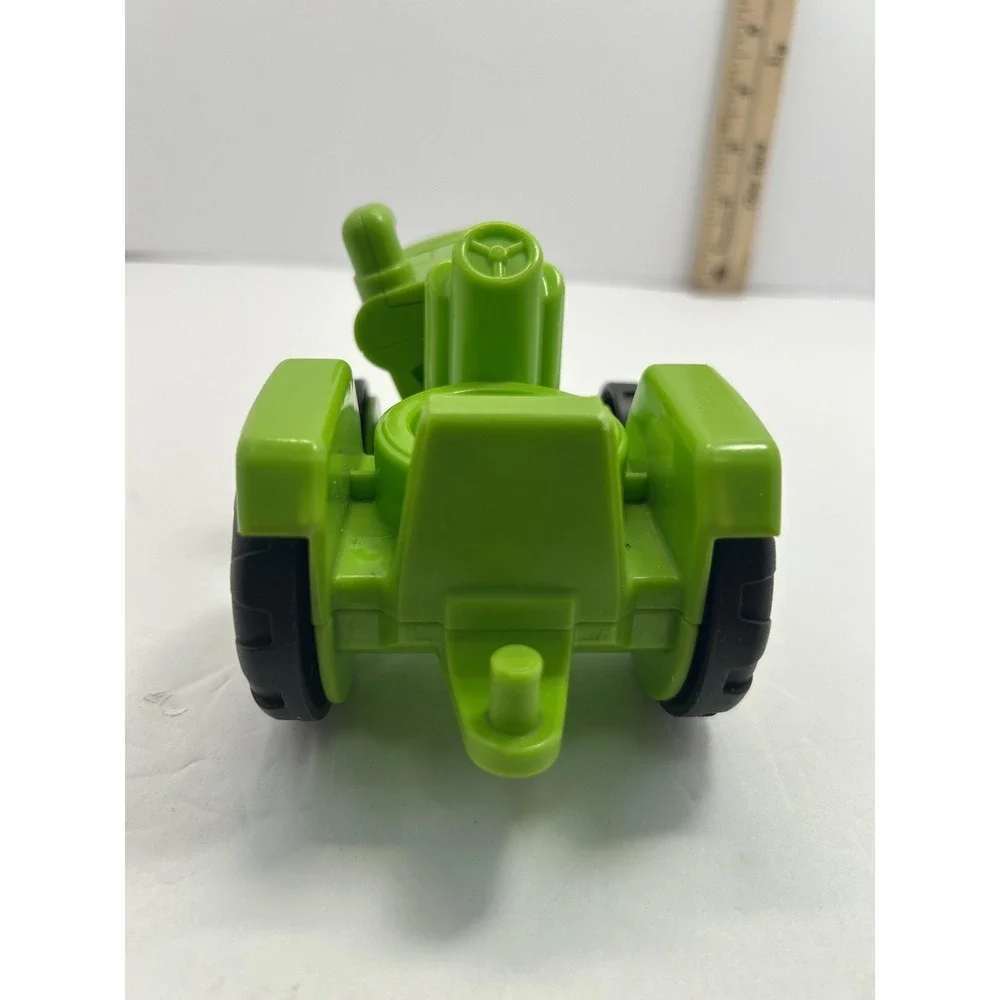 Fisher-Price Green Tractor Toy Vehicle Black Wheels Smiling Face Kids Farm Play
